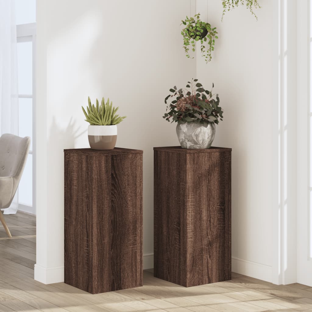 Suporturi De Plante 2 Buc. Gri Sonoma 10X10X18Cm Lemn Prelucrat