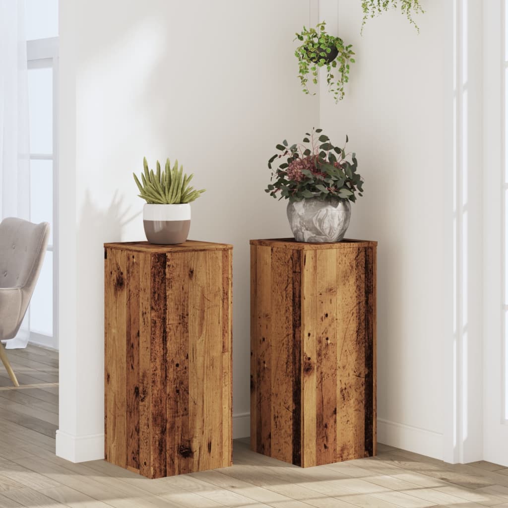 Suporturi De Plante 2 Buc. Gri Sonoma 10X10X18Cm Lemn Prelucrat