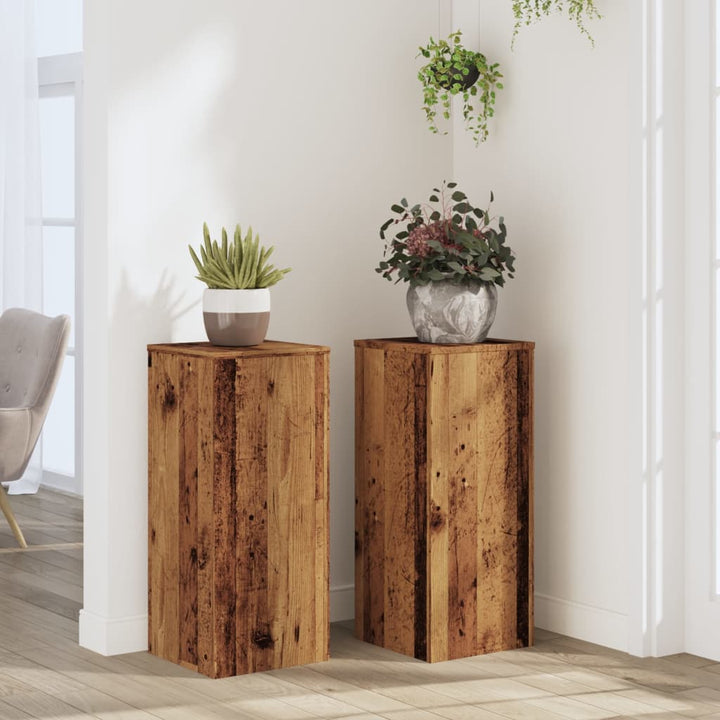 Suporturi De Plante 2 Buc. Gri Sonoma 10X10X18Cm Lemn Prelucrat