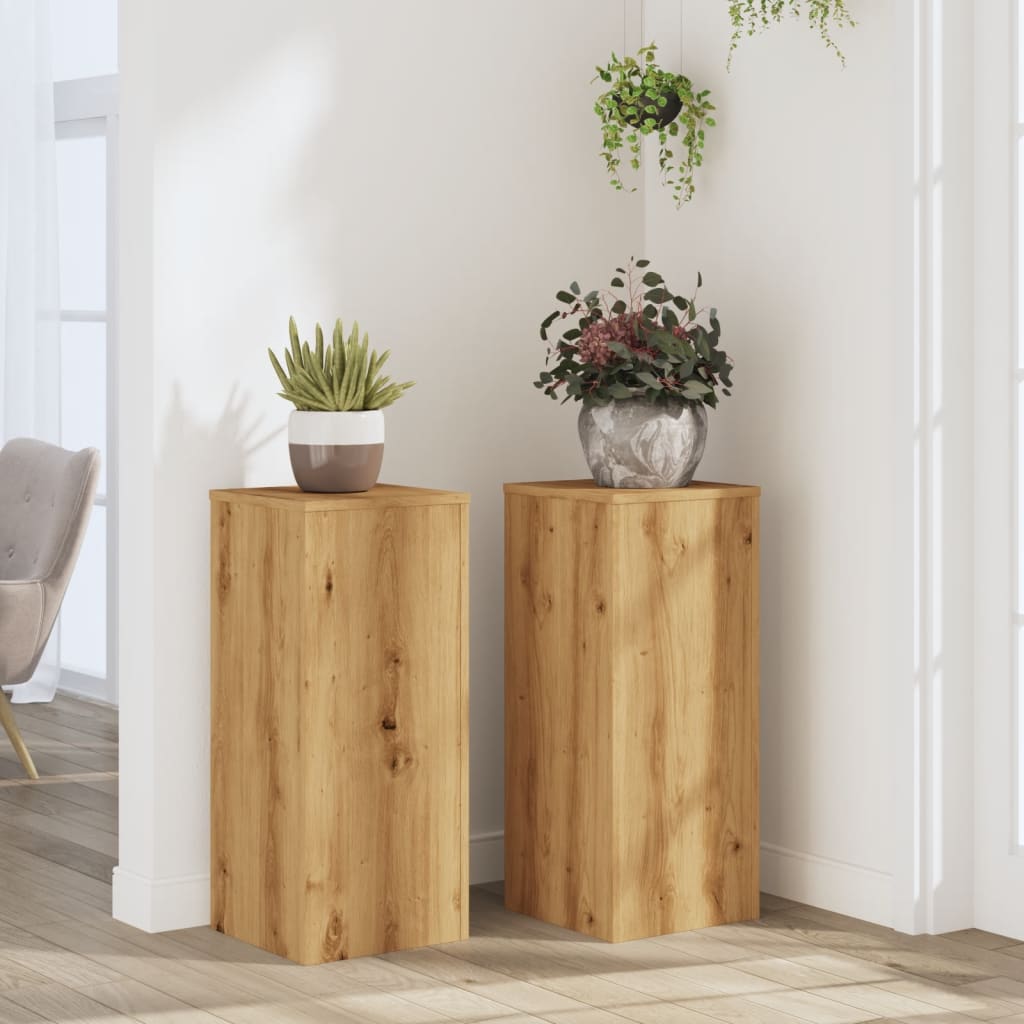 Suporturi De Plante 2 Buc. Gri Sonoma 10X10X18Cm Lemn Prelucrat