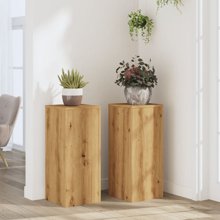 Suporturi De Plante 2 Buc. Gri Sonoma 10X10X18Cm Lemn Prelucrat