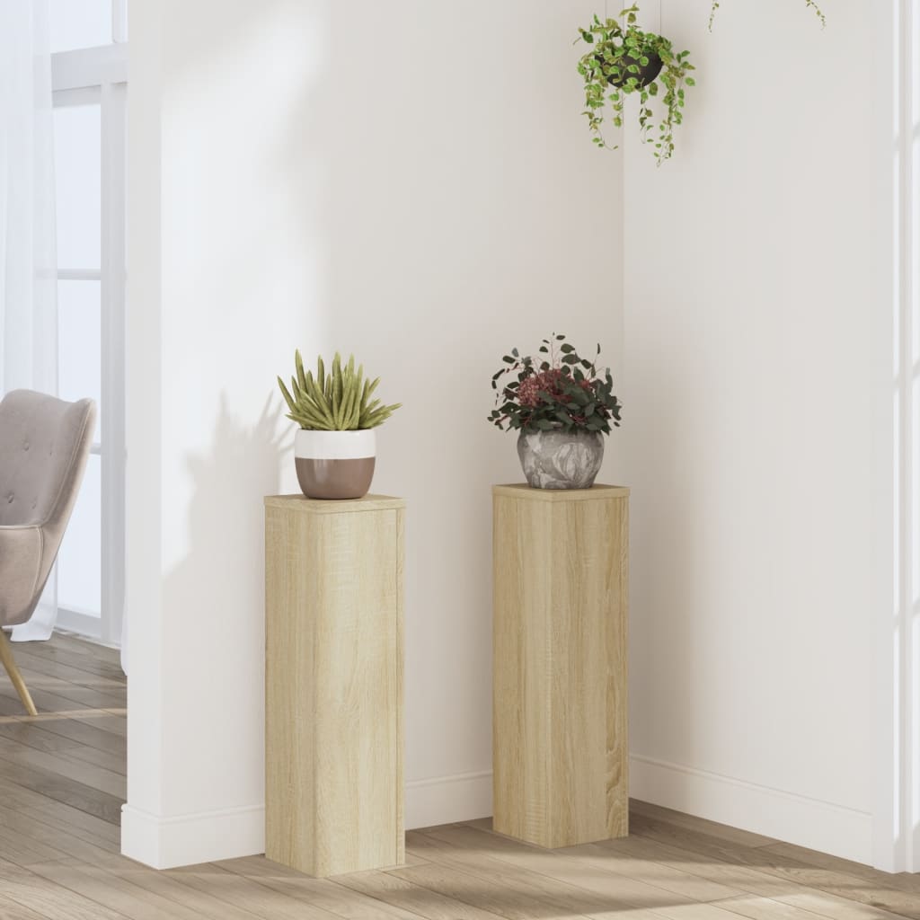 Suporturi De Plante 2 Buc. Gri Sonoma 10X10X18Cm Lemn Prelucrat