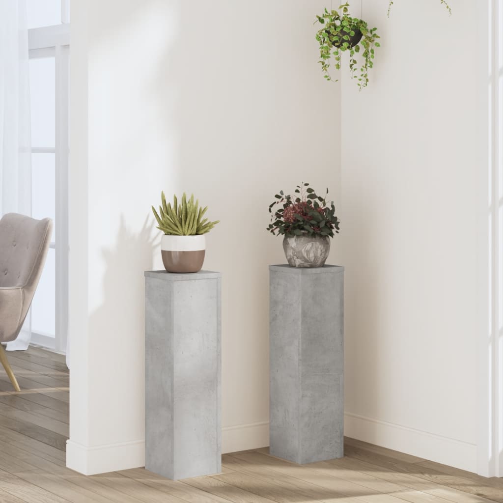 Suporturi De Plante 2 Buc. Gri Sonoma 10X10X18Cm Lemn Prelucrat