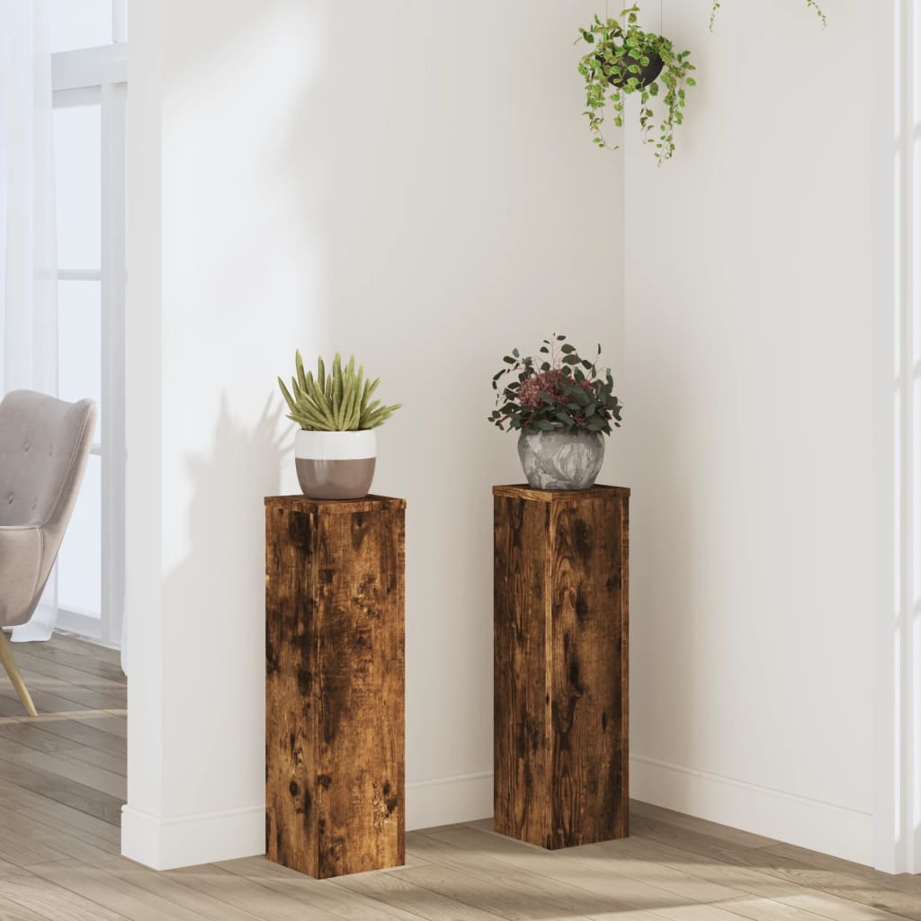 Suporturi De Plante 2 Buc. Gri Sonoma 10X10X18Cm Lemn Prelucrat
