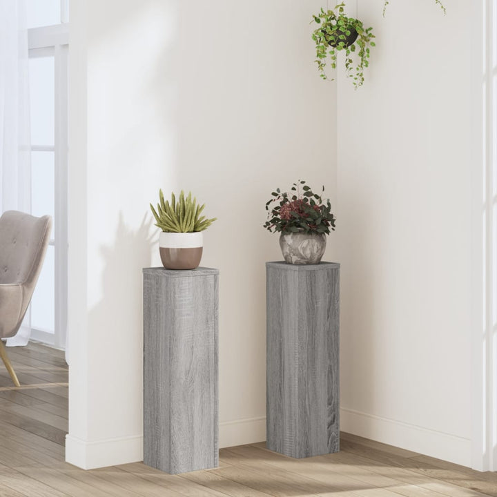 Suporturi De Plante 2 Buc. Gri Sonoma 10X10X18Cm Lemn Prelucrat