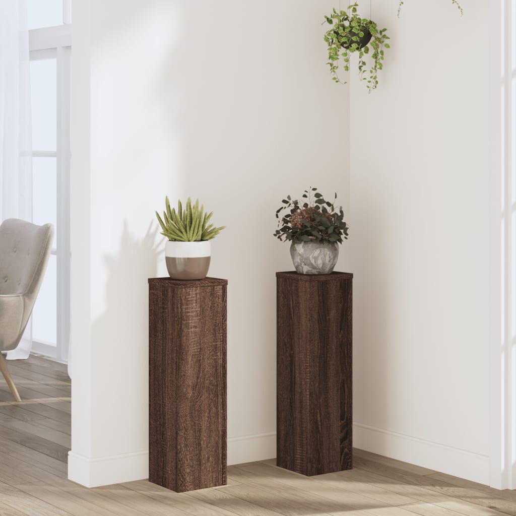 Suporturi De Plante 2 Buc. Gri Sonoma 10X10X18Cm Lemn Prelucrat