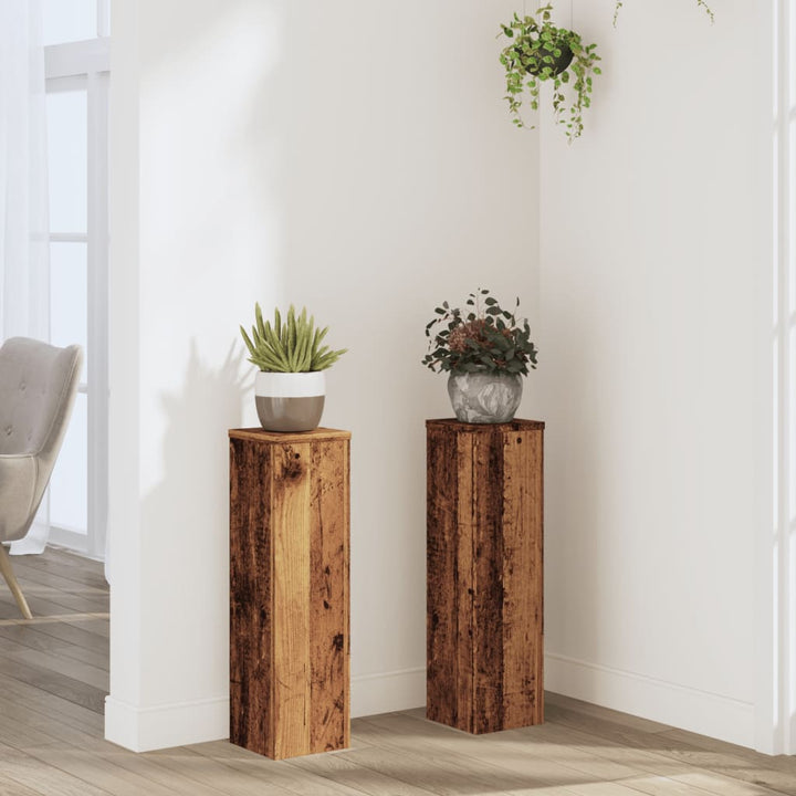 Suporturi De Plante 2 Buc. Gri Sonoma 10X10X18Cm Lemn Prelucrat