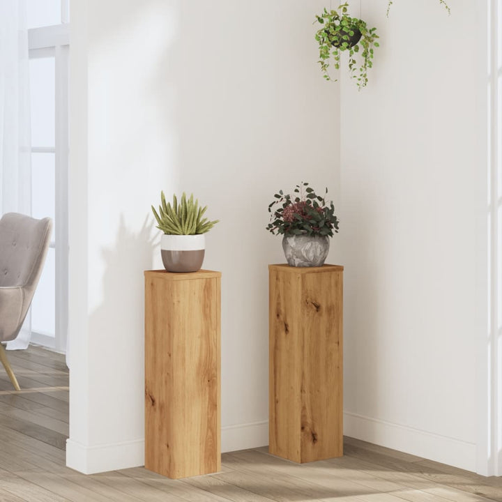 Suporturi De Plante 2 Buc. Gri Sonoma 10X10X18Cm Lemn Prelucrat