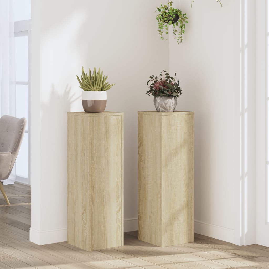 Suporturi De Plante 2 Buc. Gri Sonoma 10X10X18Cm Lemn Prelucrat