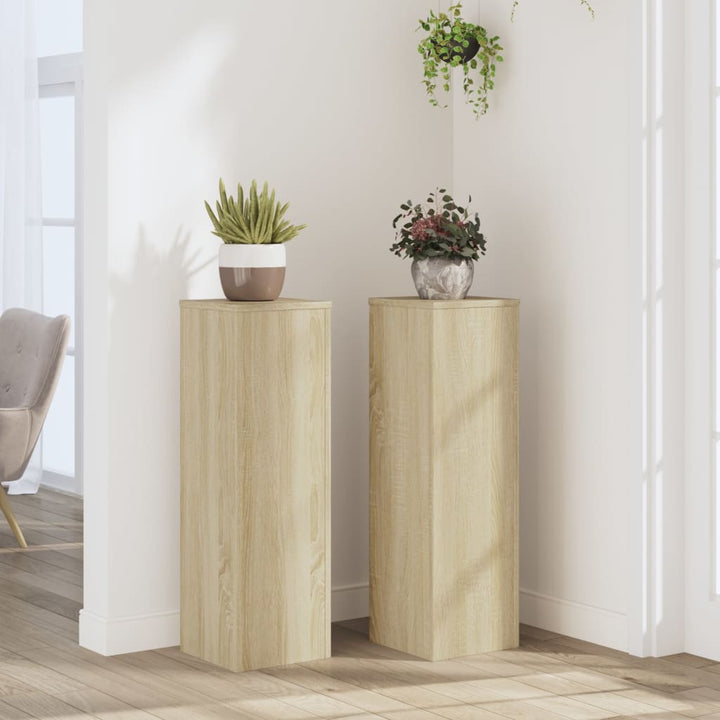 Suporturi De Plante 2 Buc. Gri Sonoma 10X10X18Cm Lemn Prelucrat