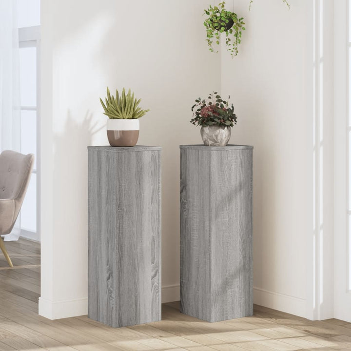 Suporturi De Plante 2 Buc. Gri Sonoma 10X10X18Cm Lemn Prelucrat