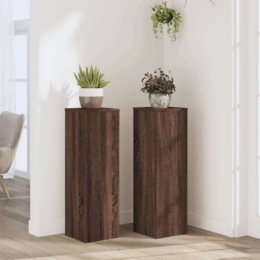 Suporturi De Plante 2 Buc. Gri Sonoma 10X10X18Cm Lemn Prelucrat