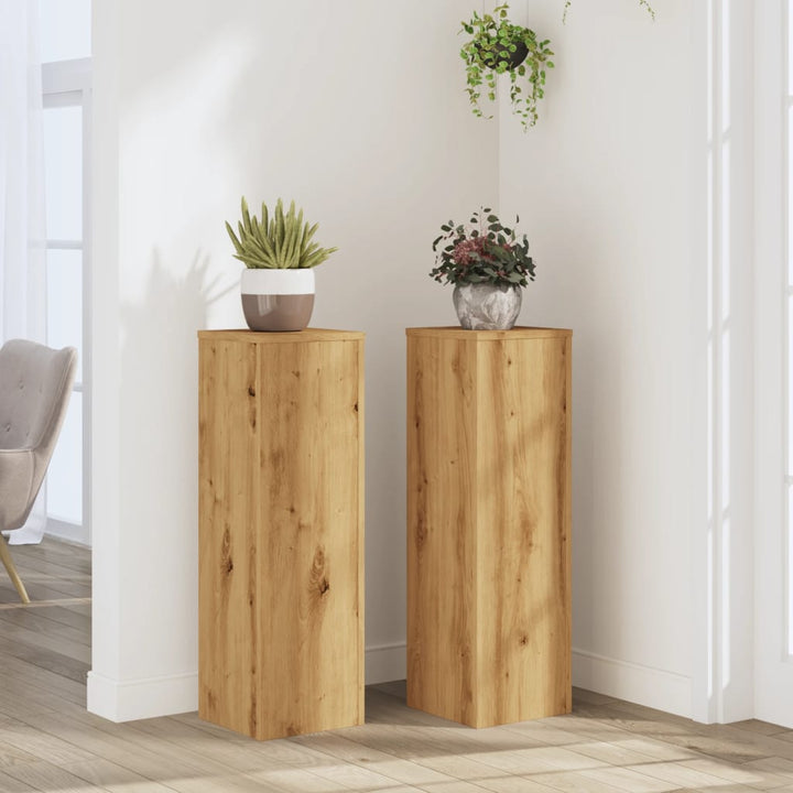 Suporturi De Plante 2 Buc. Gri Sonoma 10X10X18Cm Lemn Prelucrat