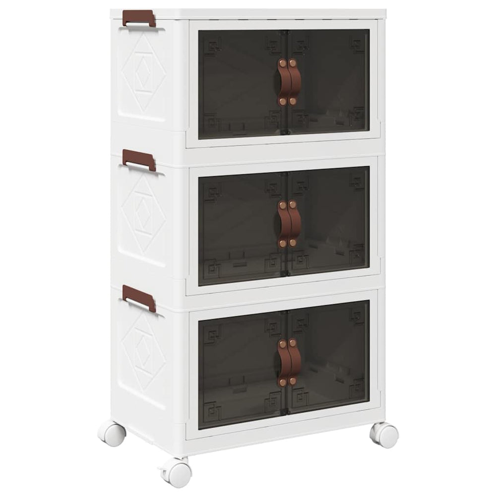 Cutie De Depozitare Stivuită Cu Roți 28 L 48,5X29,5X86 Cm