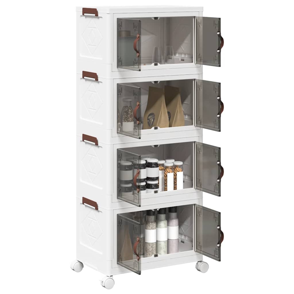 Cutie De Depozitare Stivuită Cu Roți 28 L 48,5X29,5X86 Cm