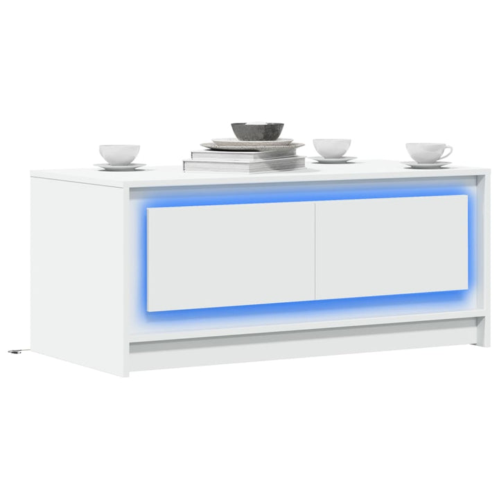 Măsuță De Cafea Cu Lumini Led, , Lemn Prelucrat