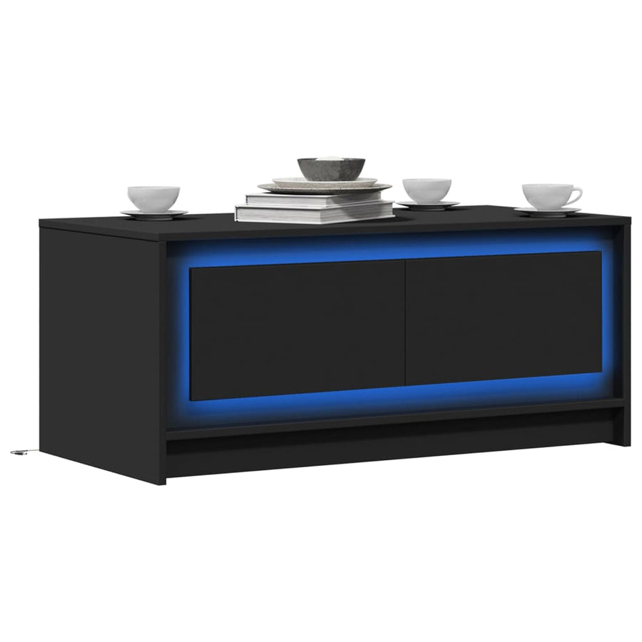 Măsuță De Cafea Cu Lumini Led, , Lemn Prelucrat