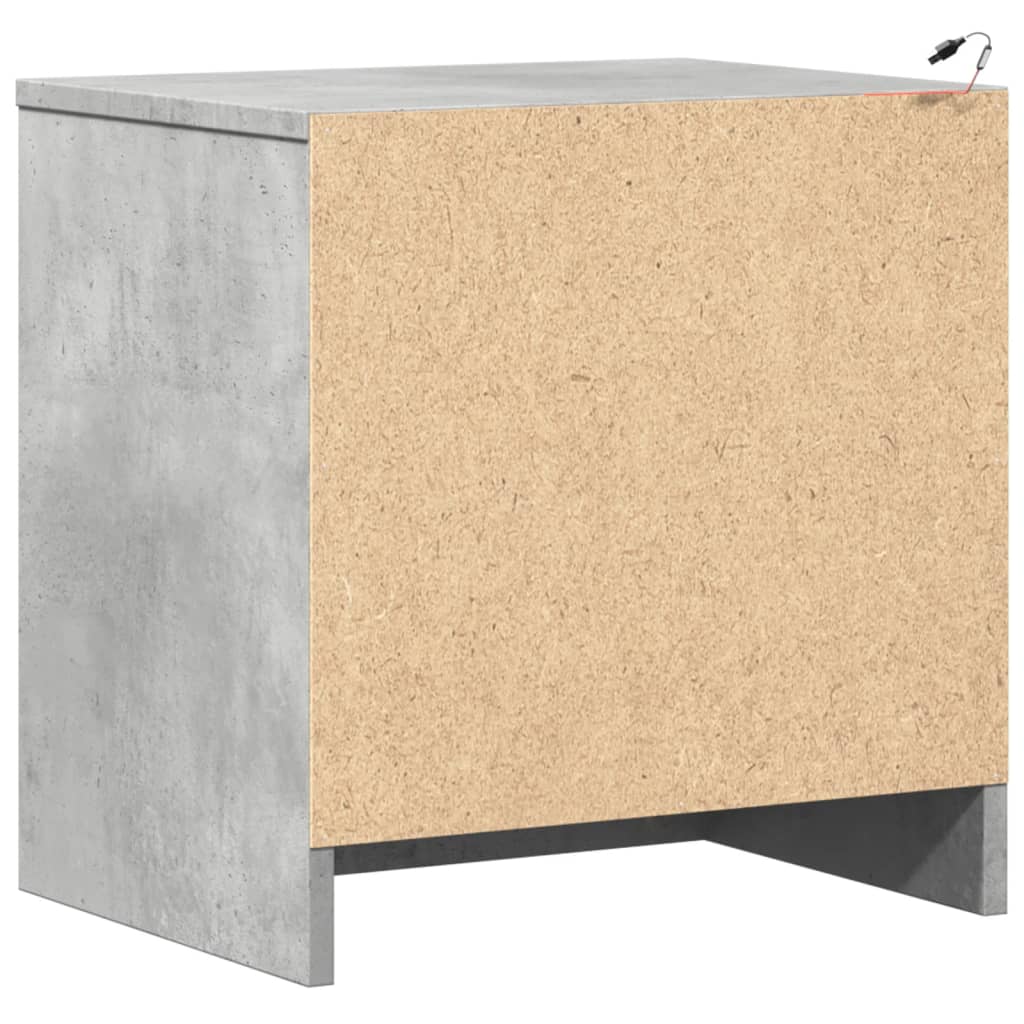 Noptiere Cu Lumini Led, 2 Buc., , Lemn Prelucrat
