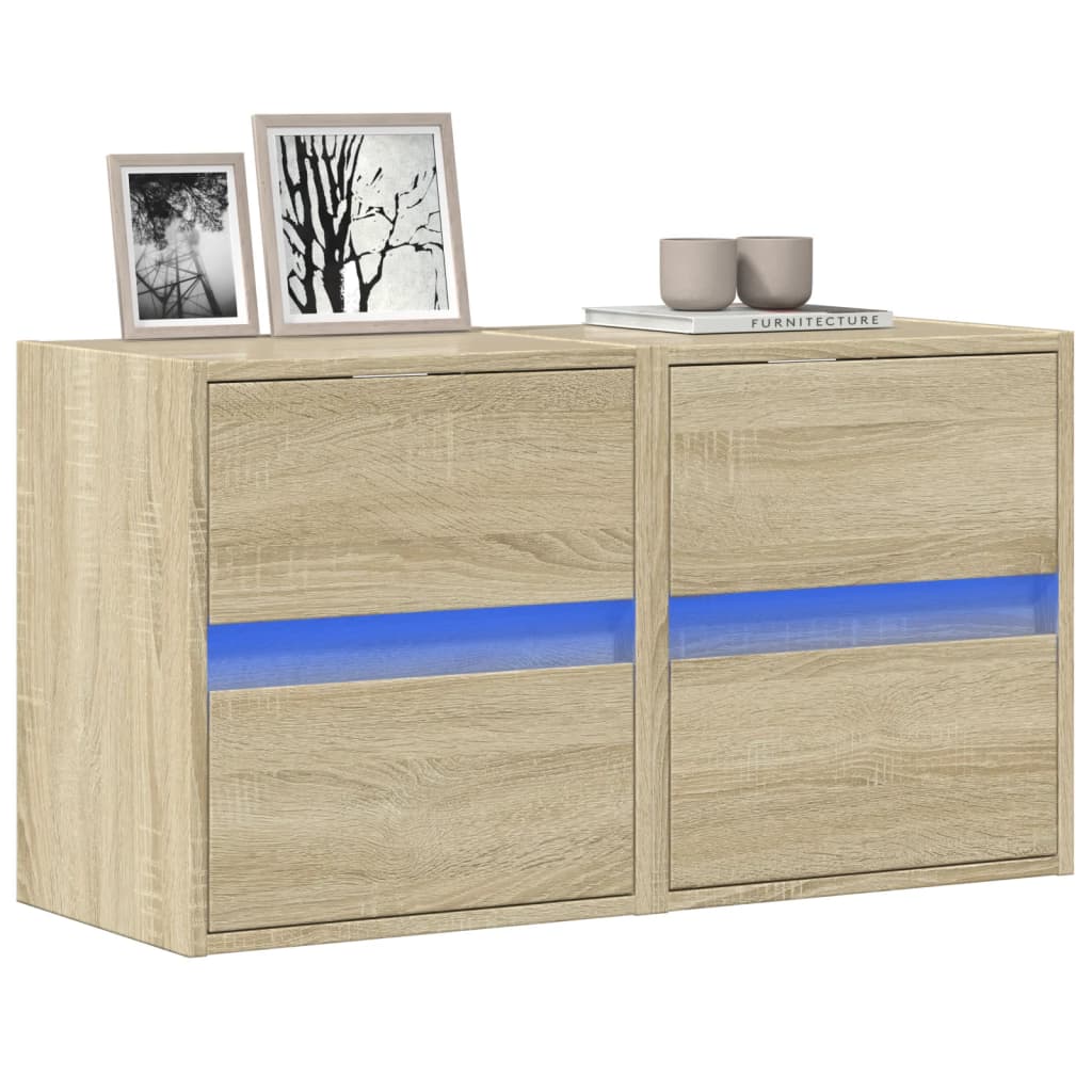 Comodă Tv De Perete Cu Lumini Led, , 180X31X45 Cm