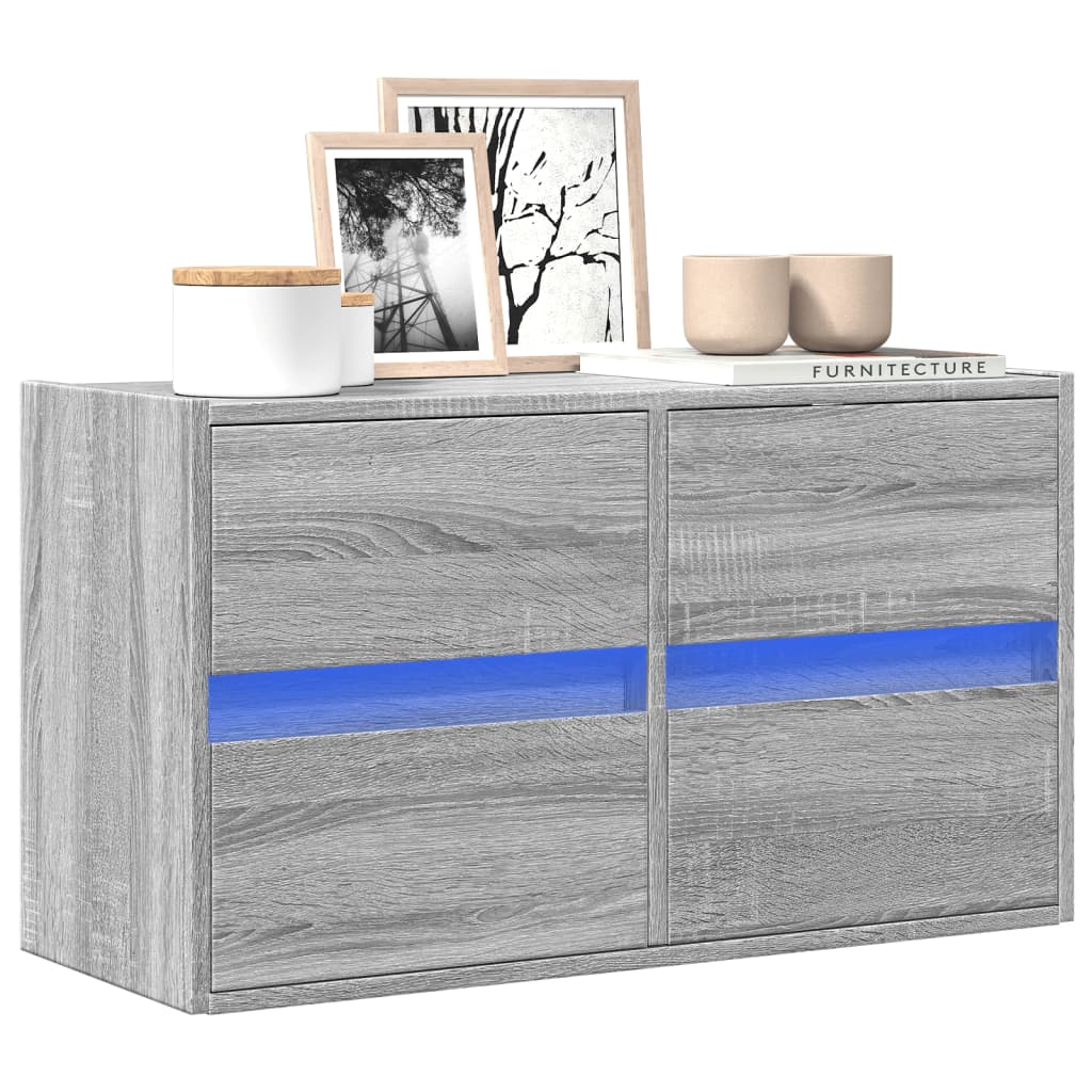 Comodă Tv De Perete Cu Lumini Led, , 180X31X45 Cm