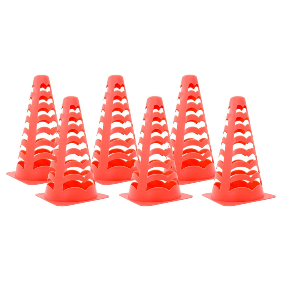Conuri De Fotbal, 6 Buc., Portocaliu, Stivuibile, 13X13X22,5 Cm