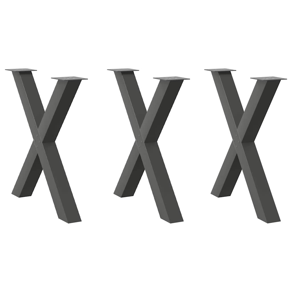 Picioare Pentru Masă În Formă X 3 Buc 90X(72-73) Cm Oțel