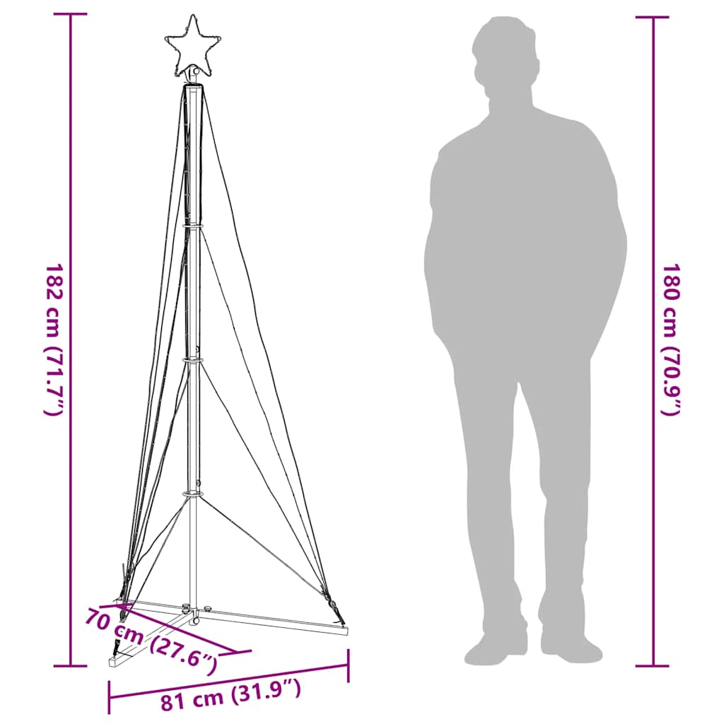 Instalație Brad De Crăciun 363 Led-Uri, , 182 Cm