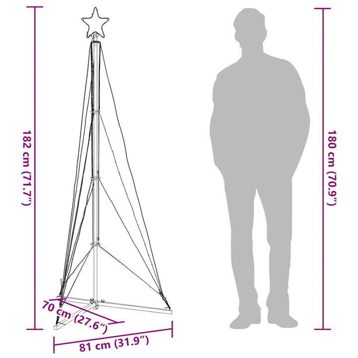 Instalație Brad De Crăciun 363 Led-Uri, , 182 Cm