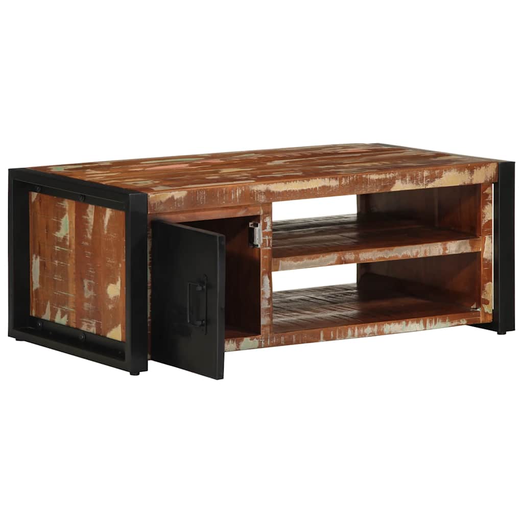 Masuta De Cafea Multicolora 90X50X36 Cm Lemn Masiv Recuperat