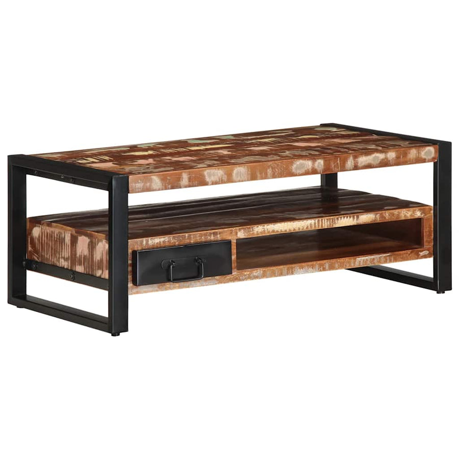 Masuta De Cafea Multicolora 90X50X36 Cm Lemn Masiv Recuperat