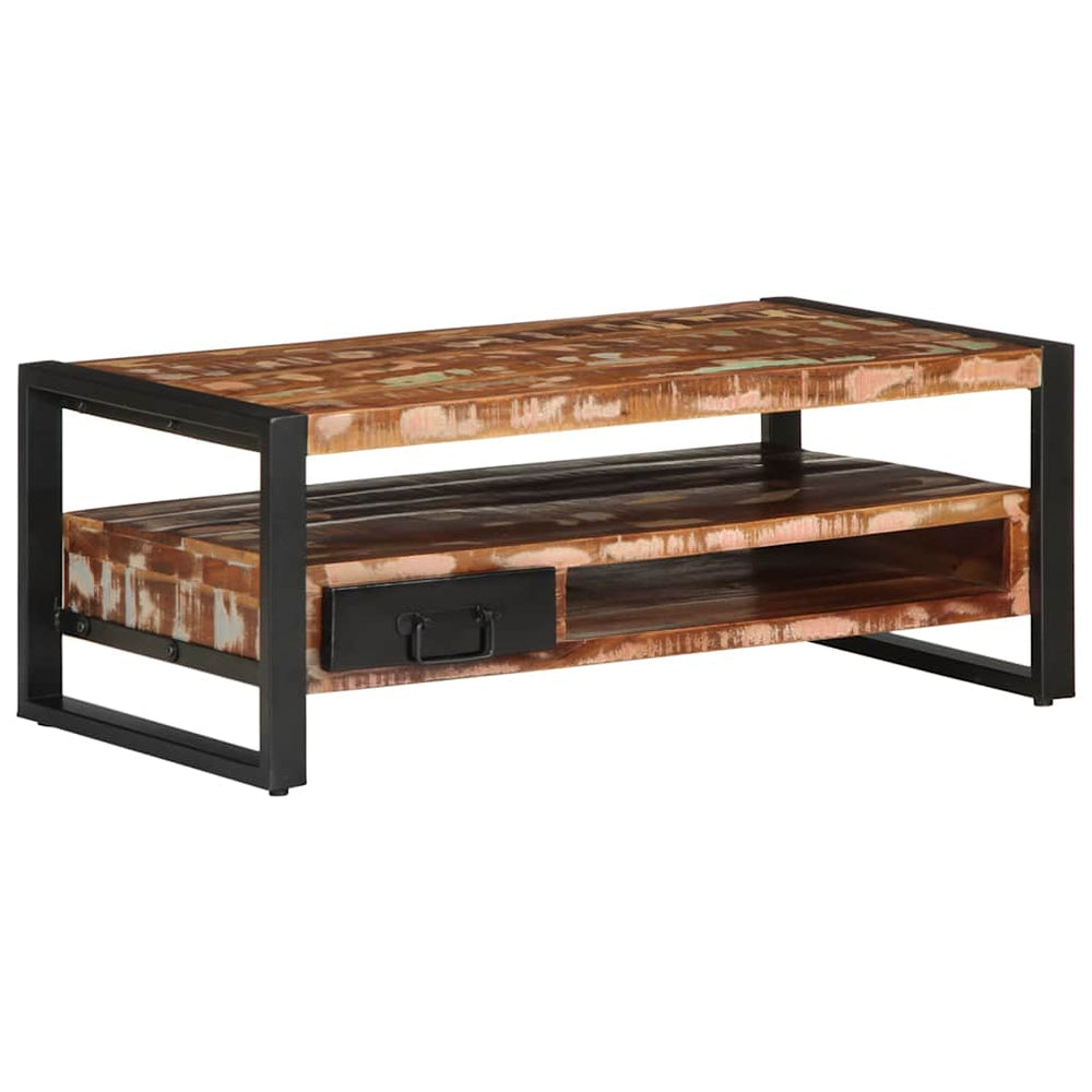 Masuta De Cafea Multicolora 90X50X36 Cm Lemn Masiv Recuperat