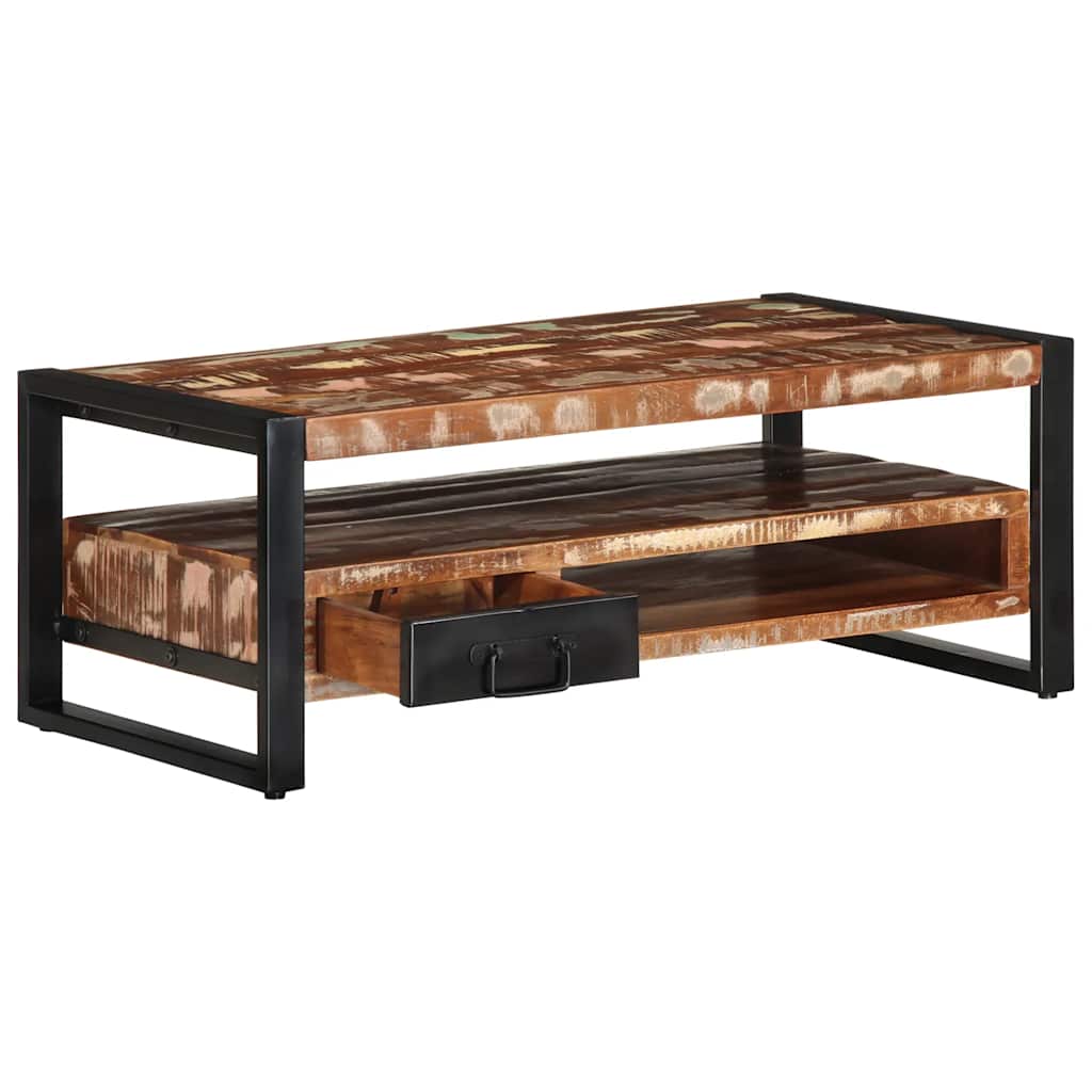 Masuta De Cafea Multicolora 90X50X36 Cm Lemn Masiv Recuperat