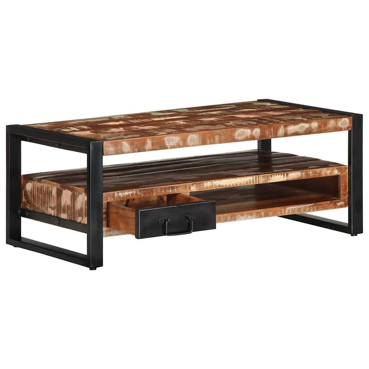 Masuta De Cafea Multicolora 90X50X36 Cm Lemn Masiv Recuperat