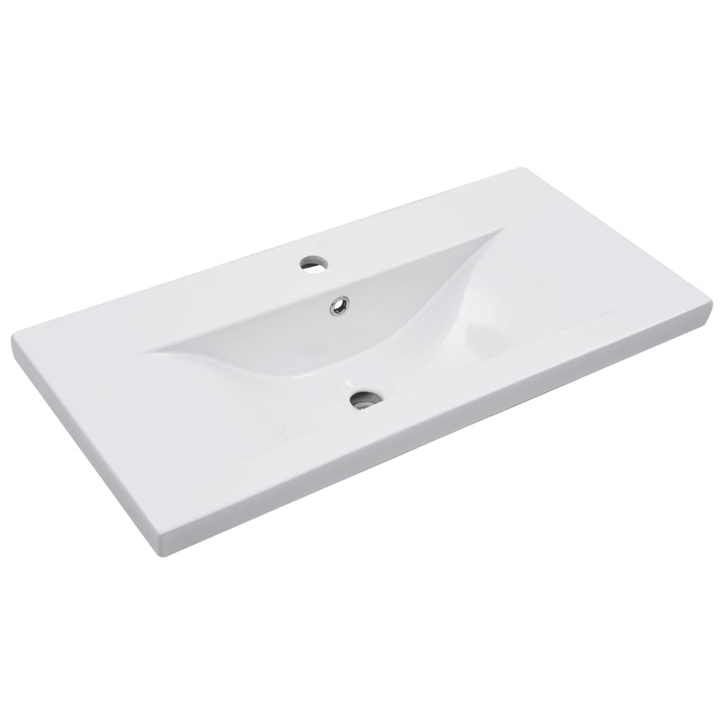 Set Mobilier De Baie, 2 Piese, Ceramică Și Lemn Prelucrat