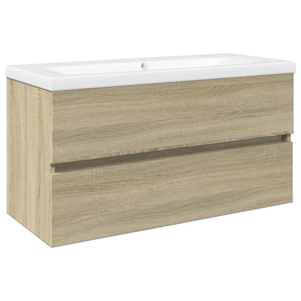 Set Mobilier De Baie, 2 Piese, Ceramică Și Lemn Prelucrat