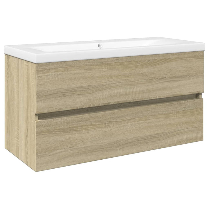 Set Mobilier De Baie, 2 Piese, Ceramică Și Lemn Prelucrat