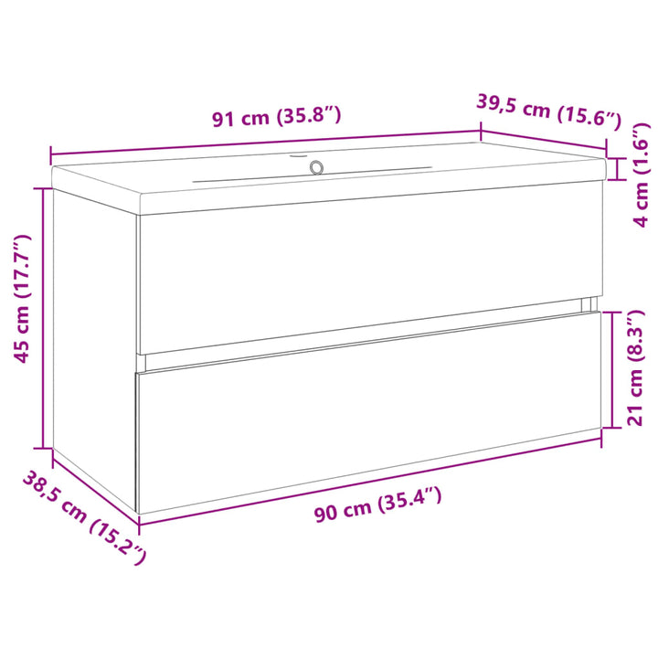 Set Mobilier De Baie, 2 Piese, Ceramică Și Lemn Prelucrat