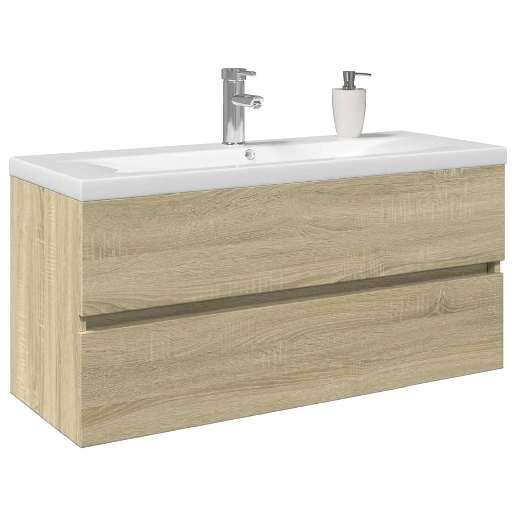 Set Mobilier De Baie, 2 Piese, Ceramică Și Lemn Prelucrat