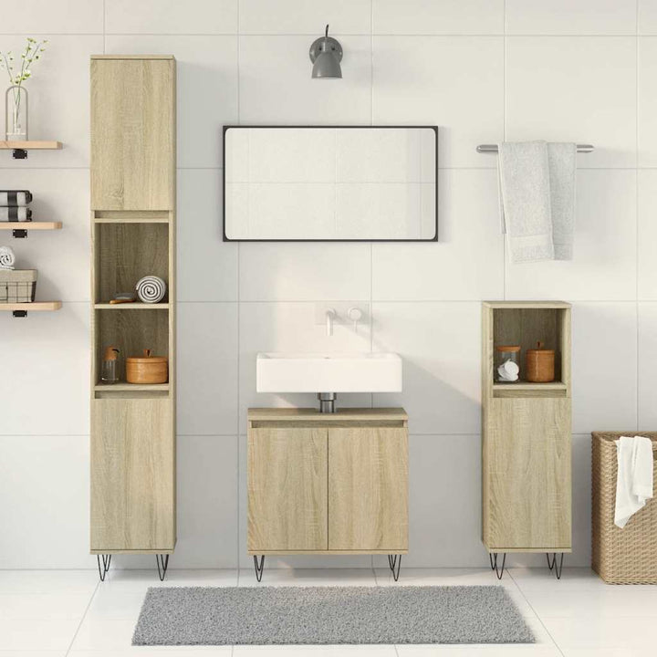 Set Mobilier De Baie, 3 Piese, , Lemn Prelucrat