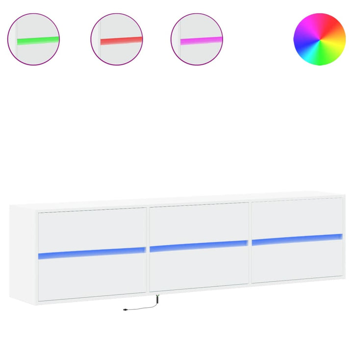 Comodă Tv De Perete Cu Lumini Led, , 180X31X45 Cm