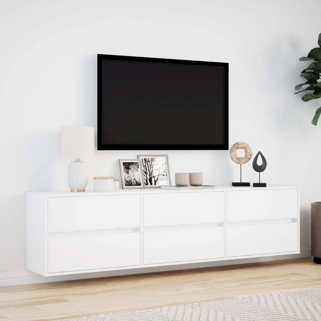 Comodă Tv De Perete Cu Lumini Led, , 180X31X45 Cm