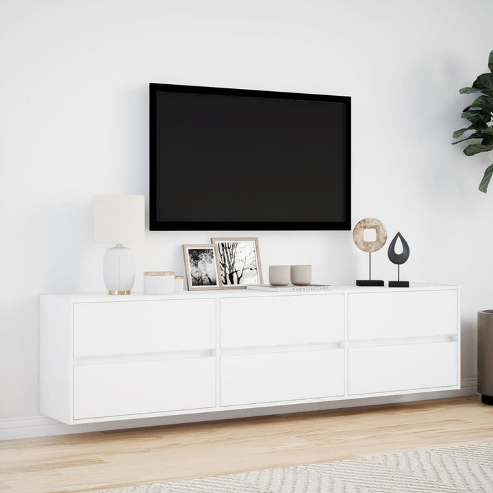 Comodă Tv De Perete Cu Lumini Led, , 180X31X45 Cm