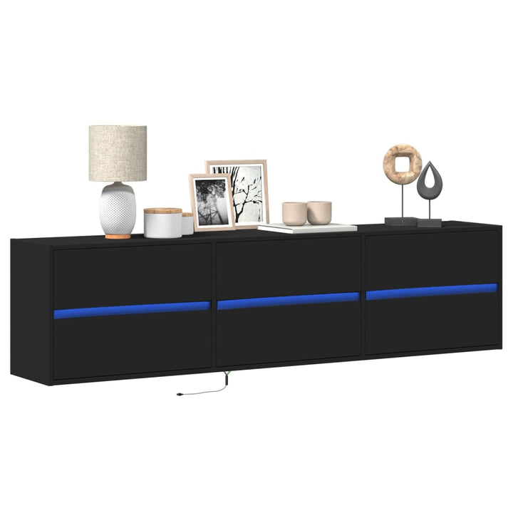 Comodă Tv De Perete Cu Lumini Led, , 180X31X45 Cm