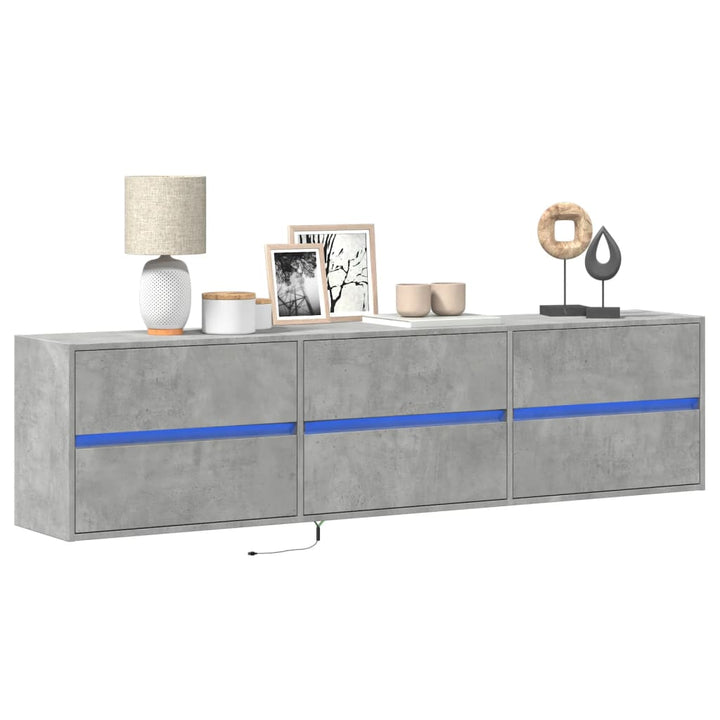 Comodă Tv De Perete Cu Lumini Led, , 180X31X45 Cm