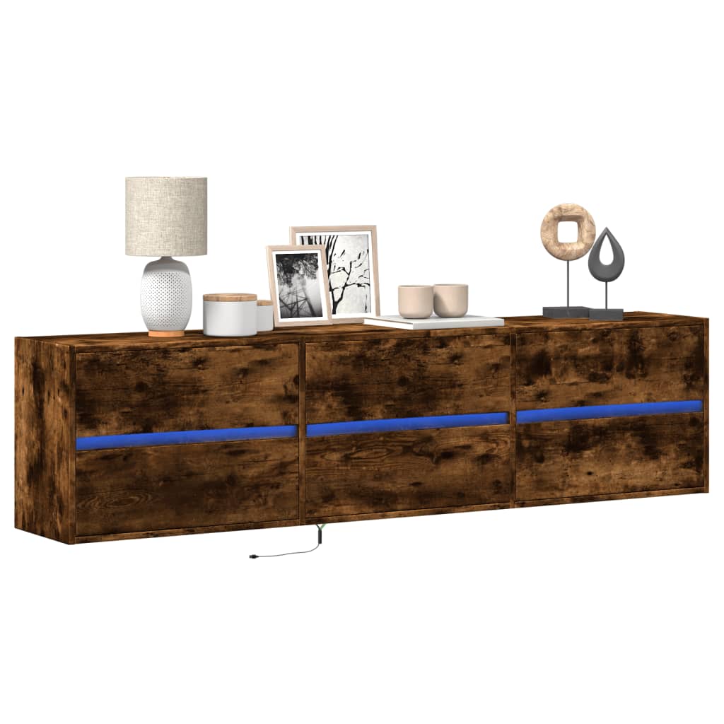 Comodă Tv De Perete Cu Lumini Led, , 180X31X45 Cm