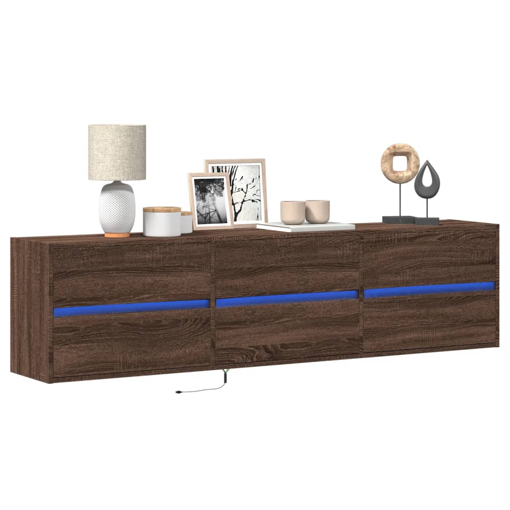 Comodă Tv De Perete Cu Lumini Led, , 180X31X45 Cm