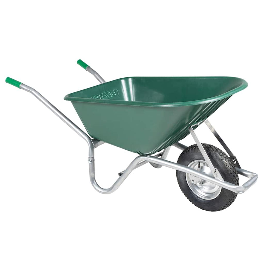 Roabă Verde 90 L 150 Kg Oțel Galvanizat Și Plastic