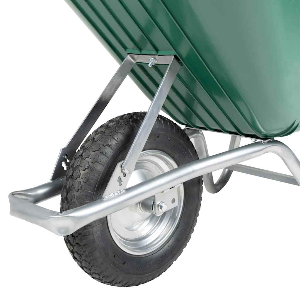 Roabă Verde 90 L 150 Kg Oțel Galvanizat Și Plastic