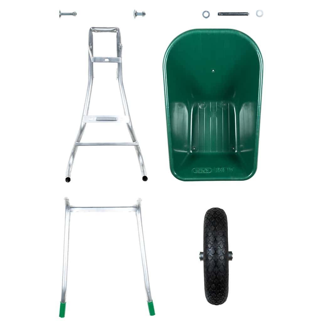 Roabă Verde 90 L 150 Kg Oțel Galvanizat Și Plastic