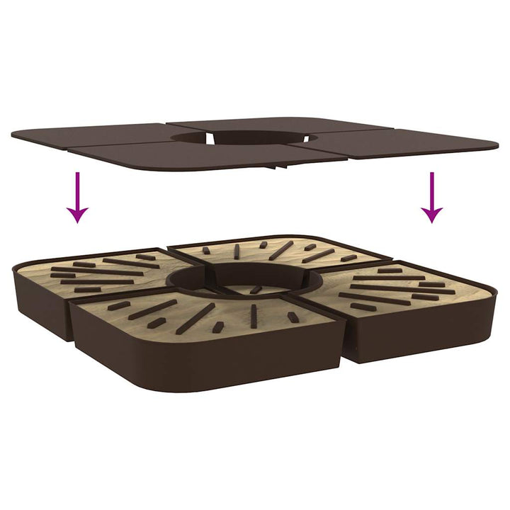 Set Bază De Umbrelă Soare 4 Piese Pentru Suport Cruce 100 Kg Pp
